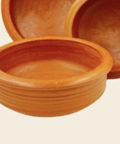 1 Liter Handcrafted Clay Pan - Perfect for Cooking and Serving. Colour: Red